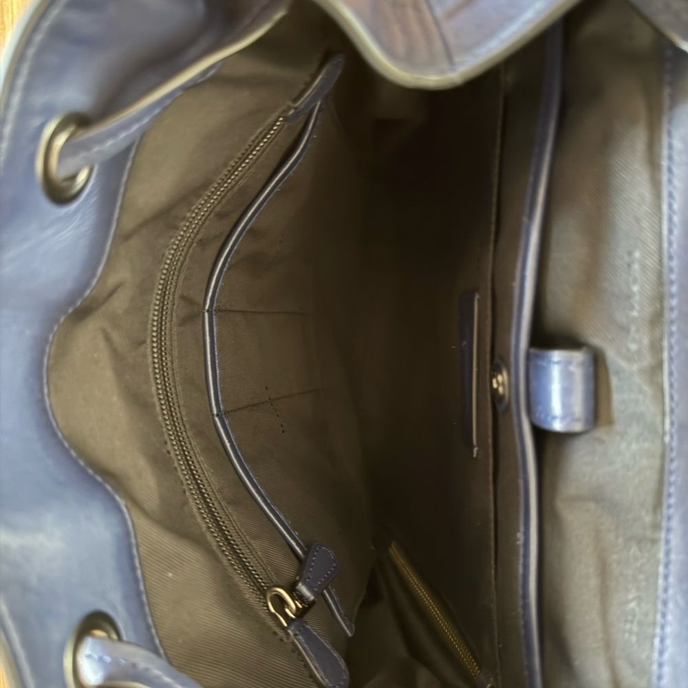 Coach Rivington Navy Leather Backpack - Picture 6 of 6